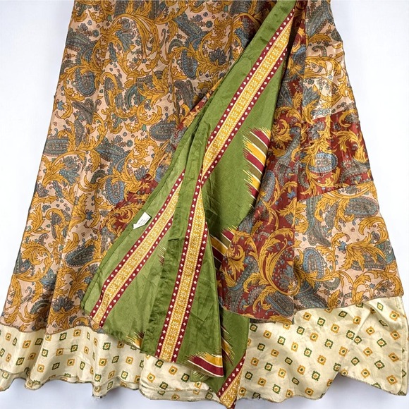 EARTHBOUND TRADING CO Sari Wrap Boho Skirt NWT One‎ Size Baroque Print - Picture 2 of 9